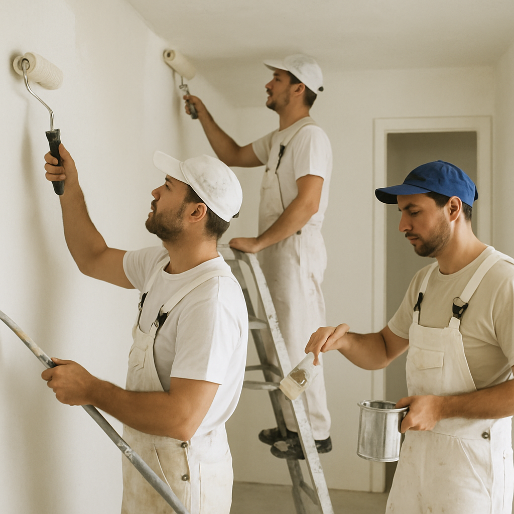 Professional painters at work