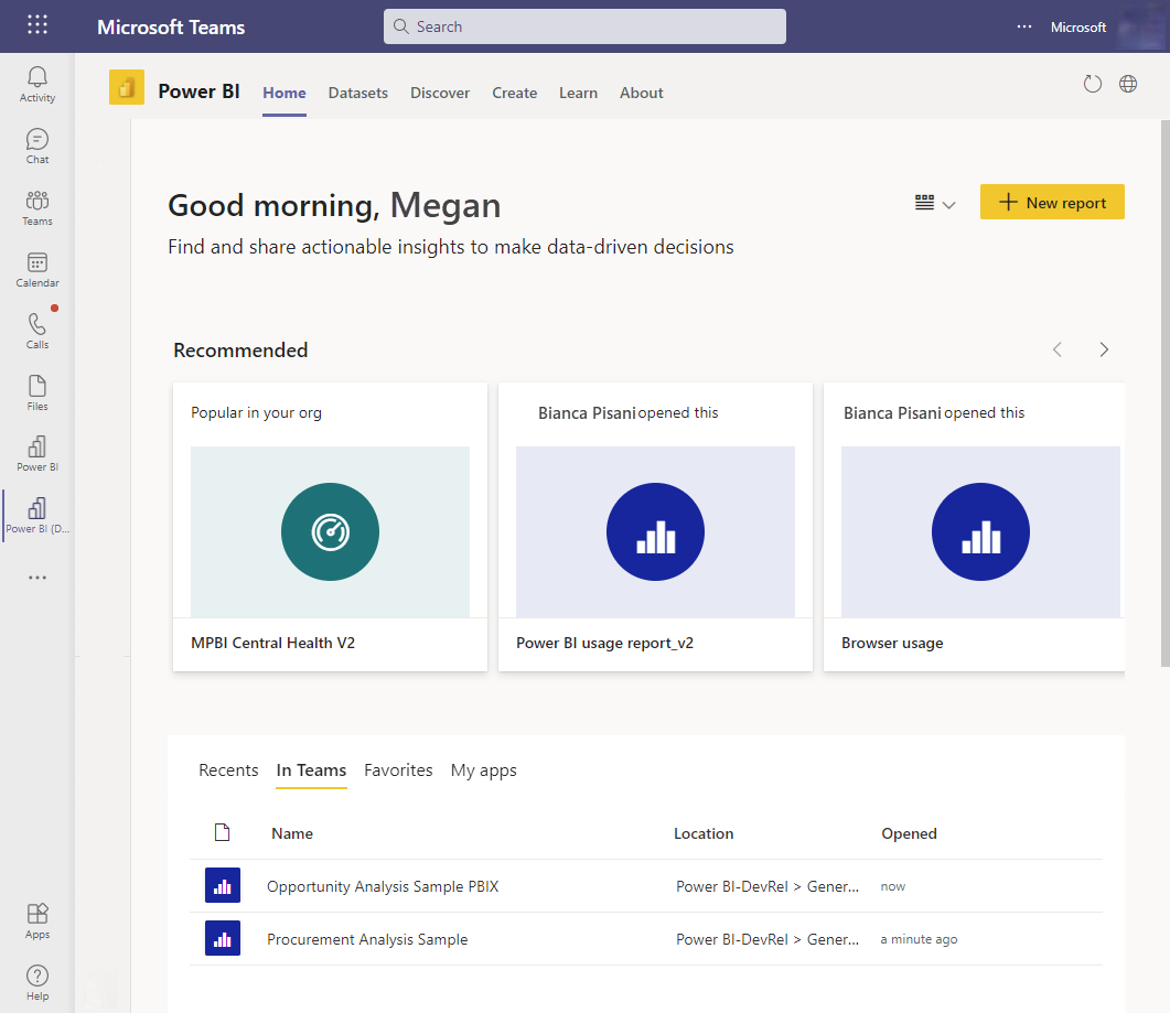 Microsoft Teams Dashboard
