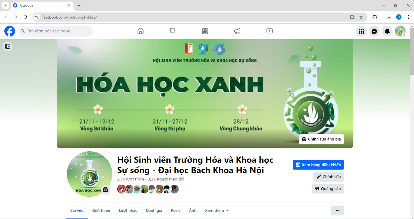 Hoạt động truyền thông Hóa học xanh trên nềFacebook