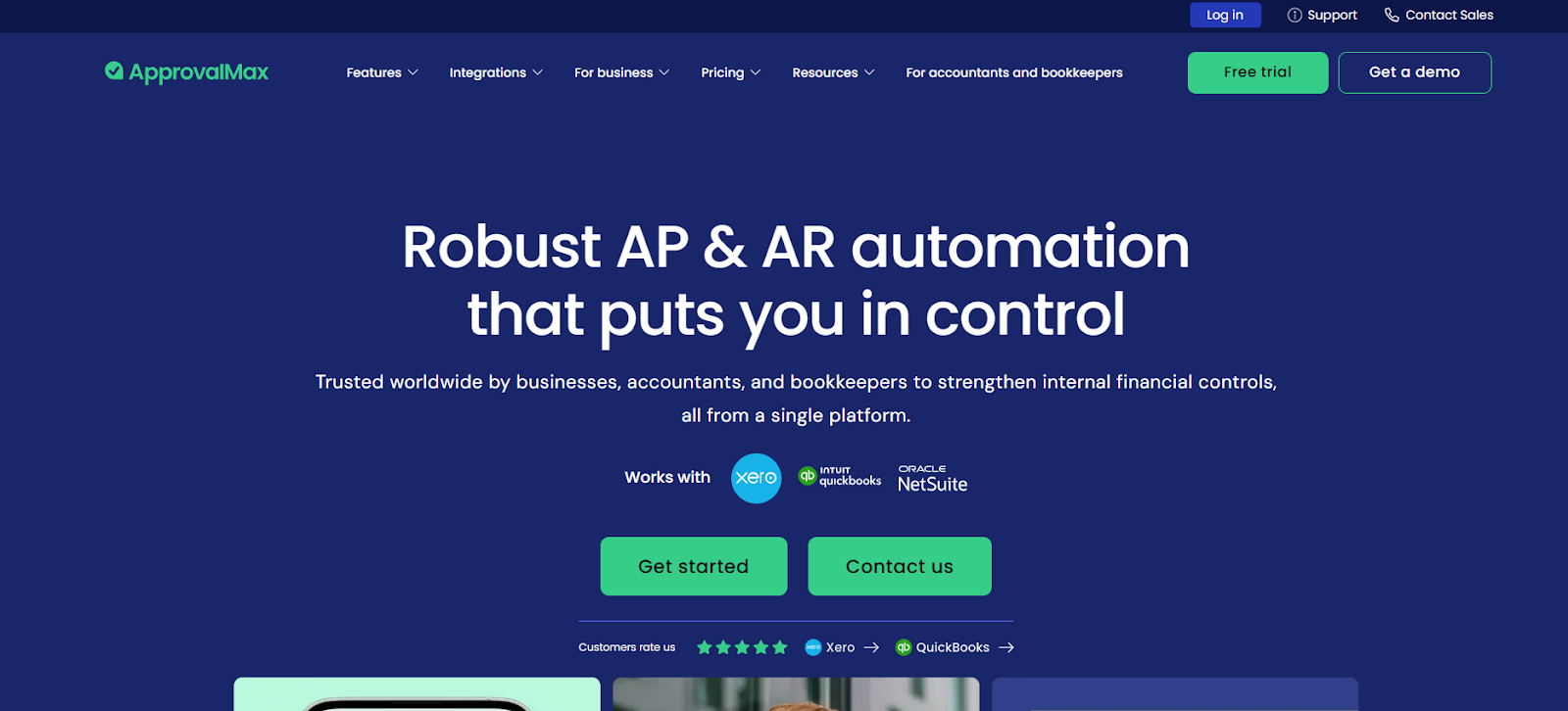 ApprovalMax home page describing its major features