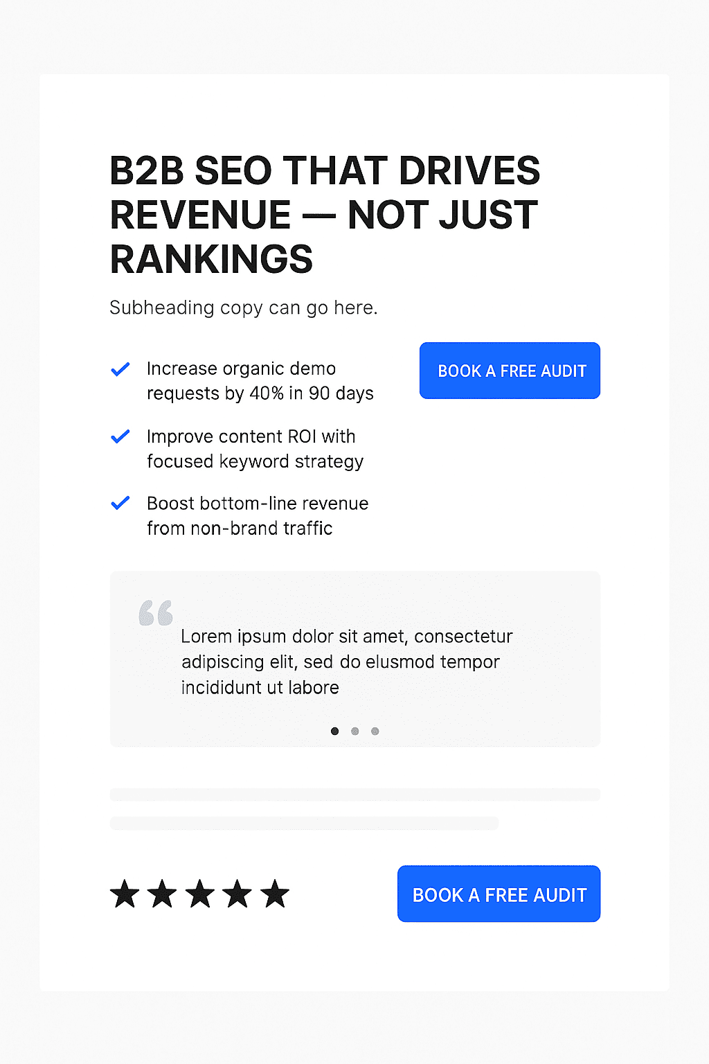 An example of a landing page built to attract SEO leads