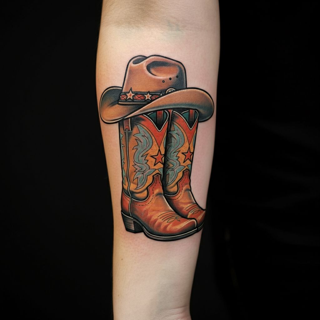 Cowboy Boot with a Hat