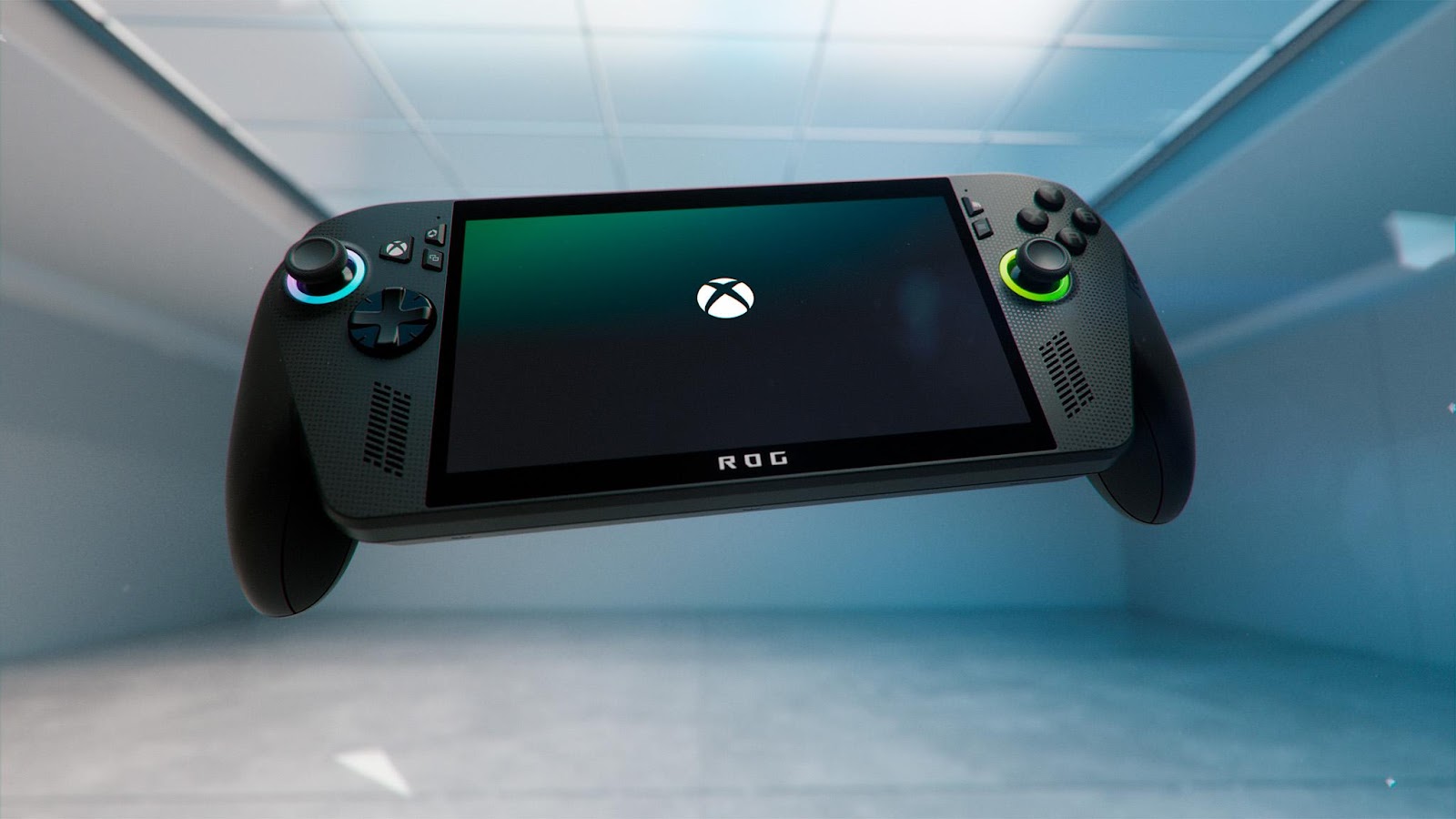 A video game controller with a screen

AI-generated content may be incorrect.