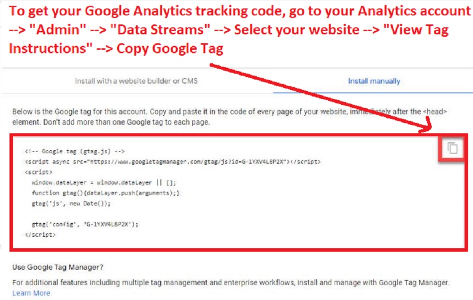 How to get Google Analytics tracking code