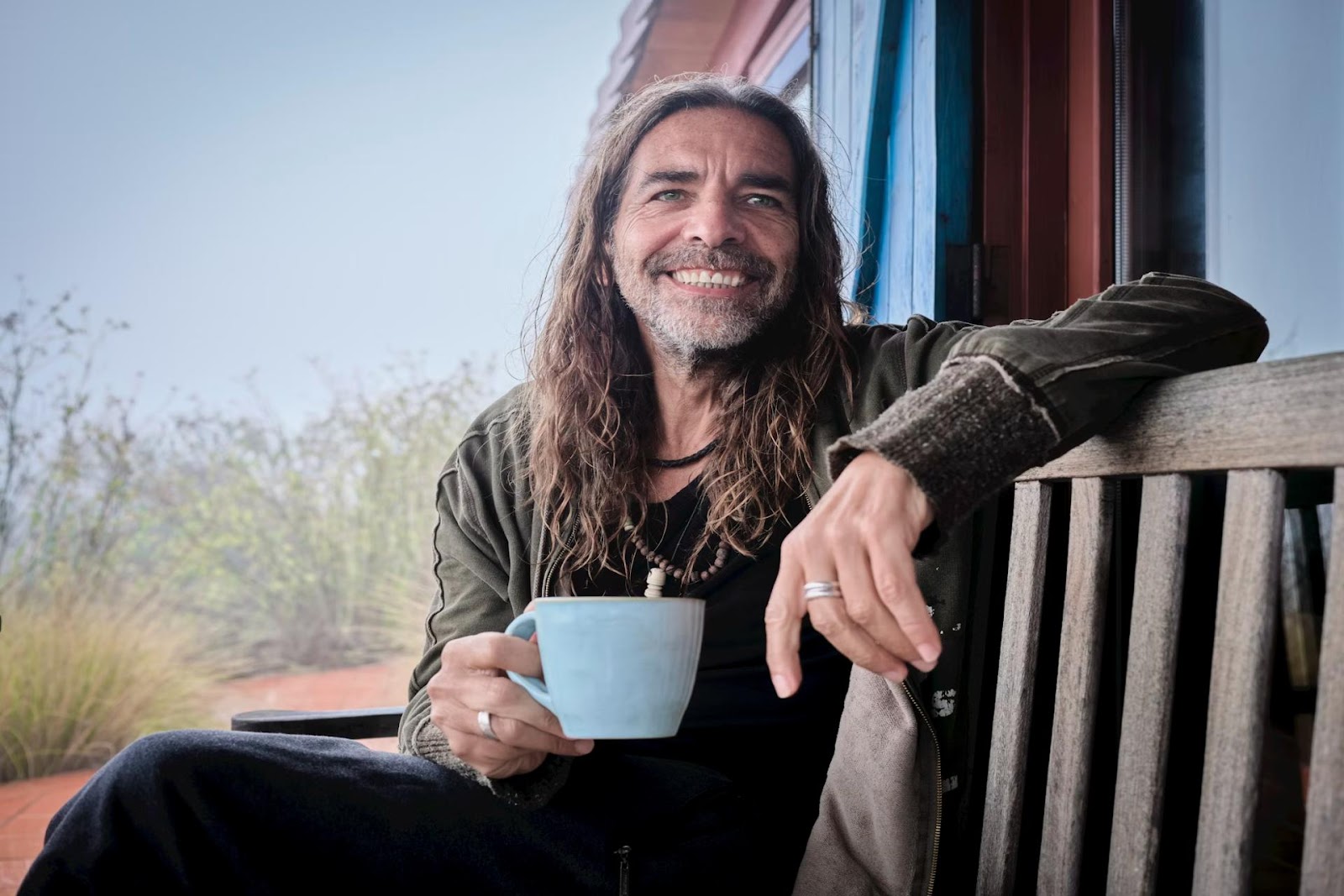 man enjoying fresh coffee