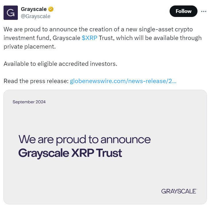 Grayscale Unveils XRP Trust