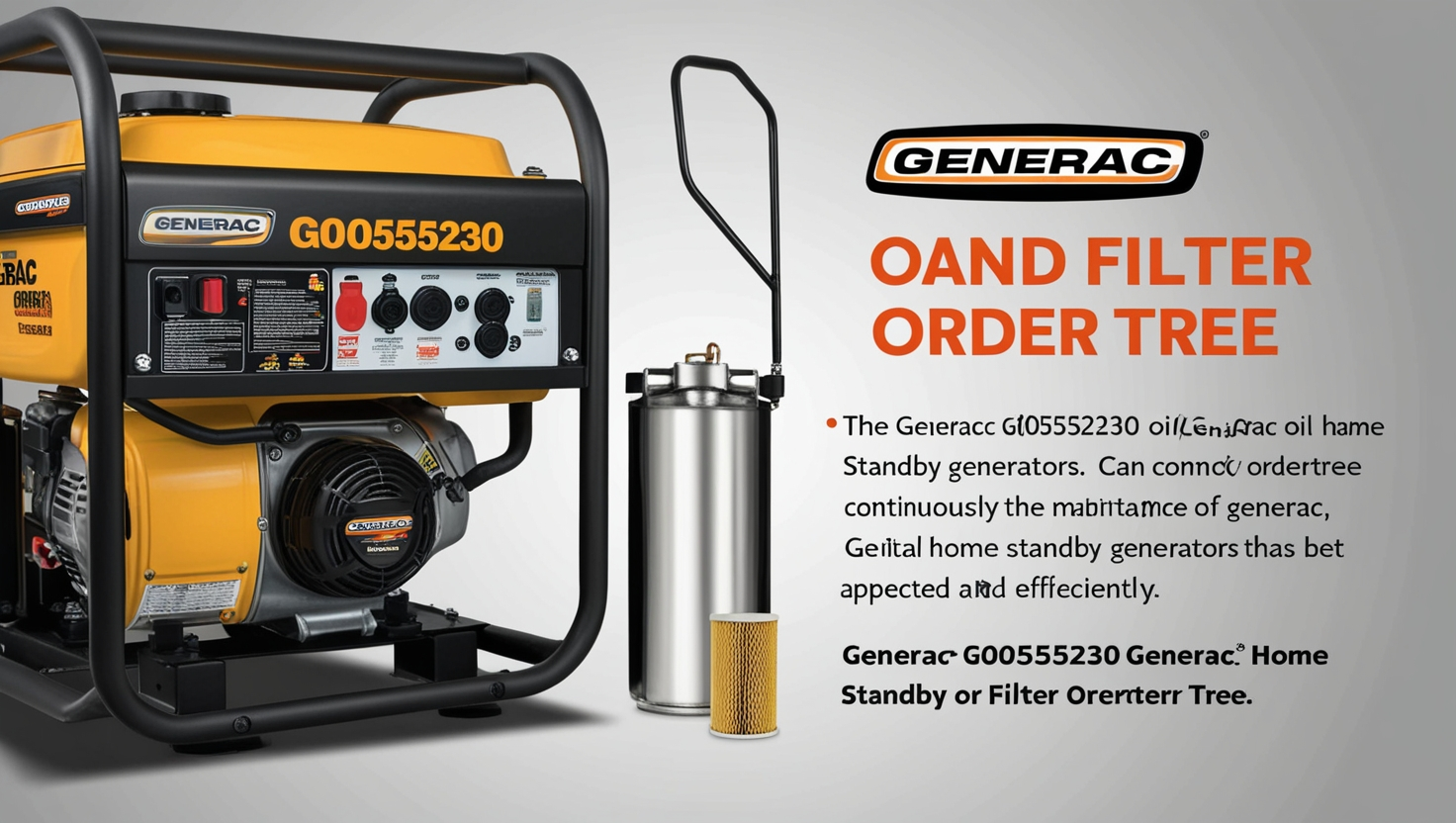 Generac G0055230 Oil and Filter Order Tree