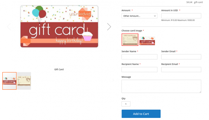 Personalized gift cards to leverage the customer experience