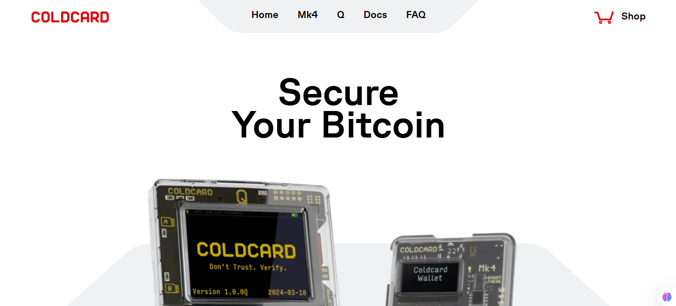 Coldcardhomepage inte homepage