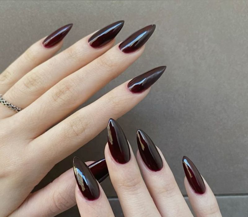 Red and Black Ombre Nails