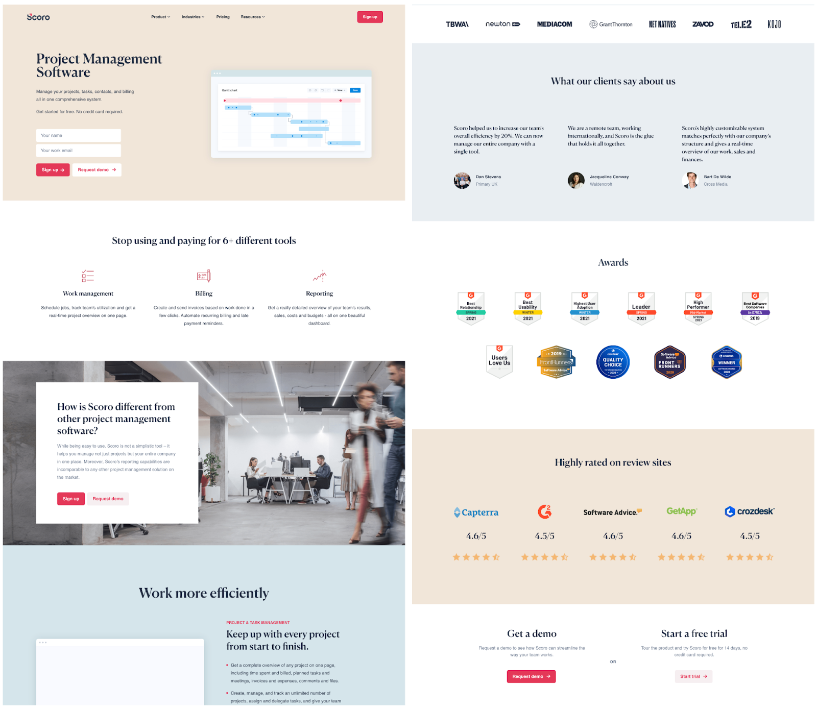 B2B landing pages - scoro