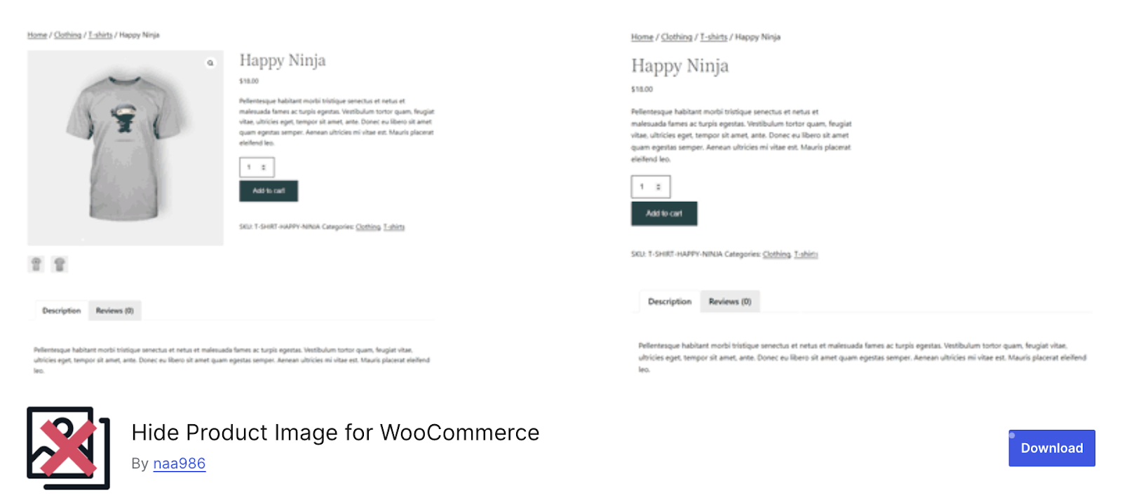 Hide All product Images in Woocommerce 