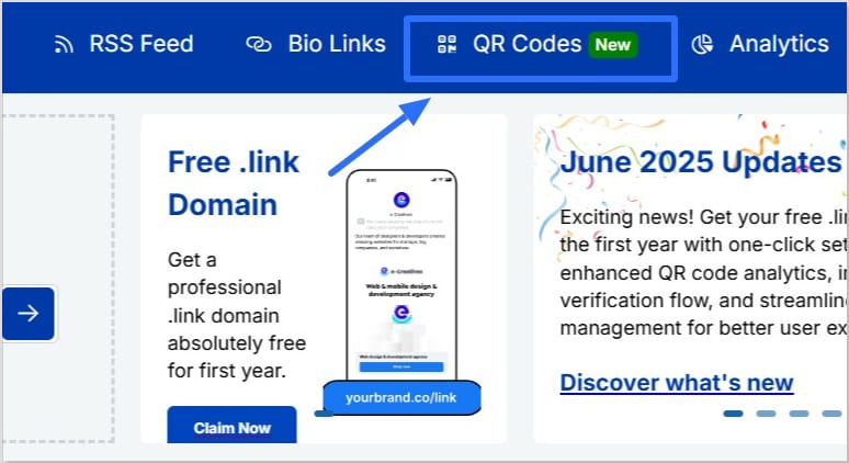 Click on QR Codes