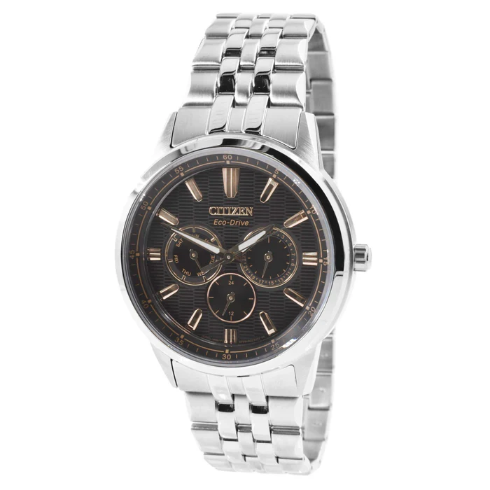 Citizen Men's Eco-Drive Bracelet Watch - Corso Black Dial Steel