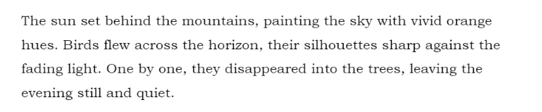 Varied sentence structure