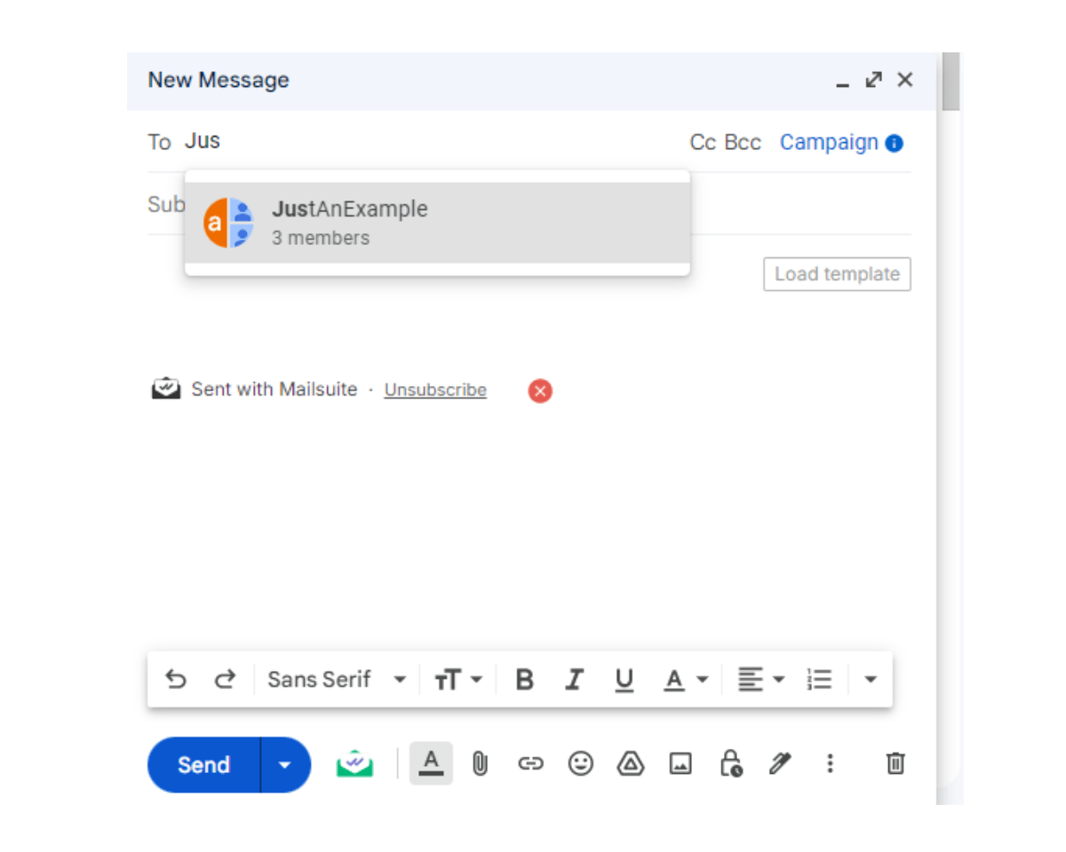 How to use email groups in Gmail: In the To field, enter the name of your new label