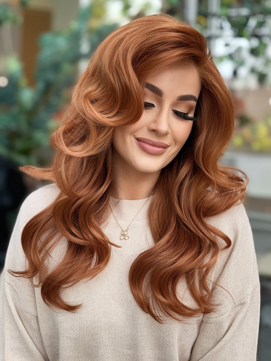 19. Curly Glamorous Copper Waves