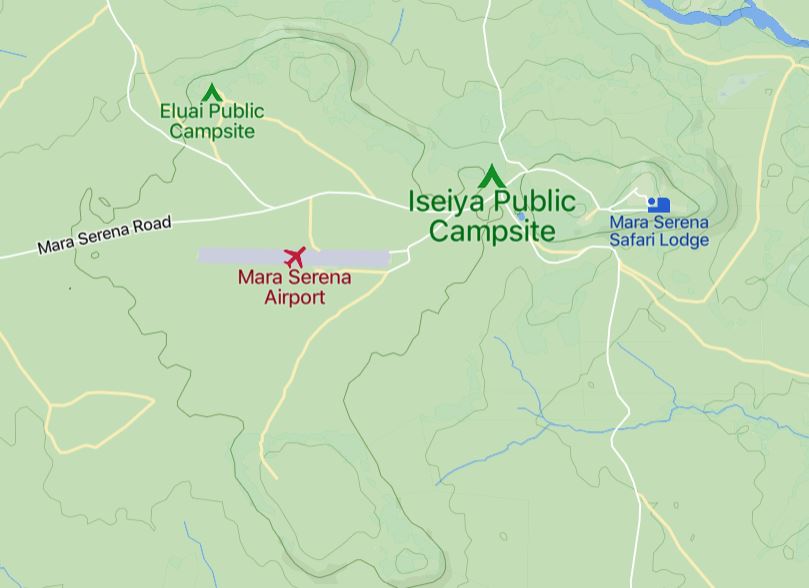 Map Showing Location of Iseiya Campsite
