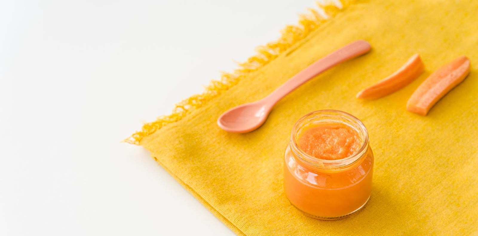 A jar with carrot puree