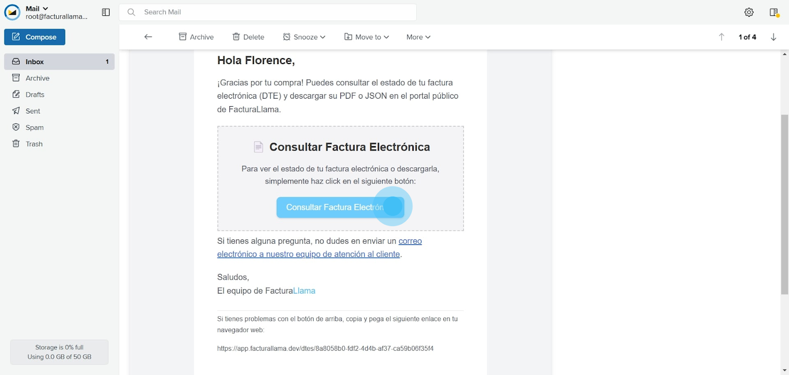 13 Next, click on "Consultar Factura Electrónica".