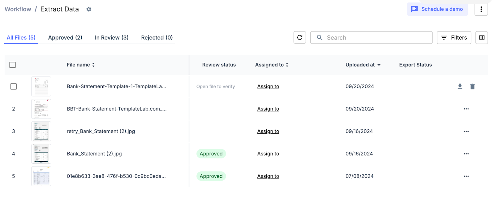 Importing bank statements for analysis - Nanonets