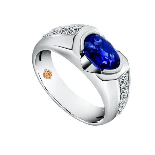 Desain Unik Blue Sapphire Ring for Men dari MONDIAL Precious