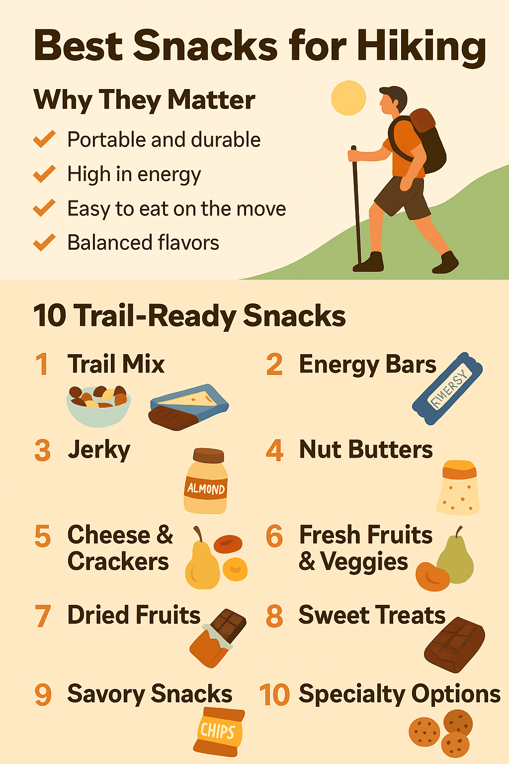 Best Snacks for Hiking: Fuel Up for Every Trail (Infographics)