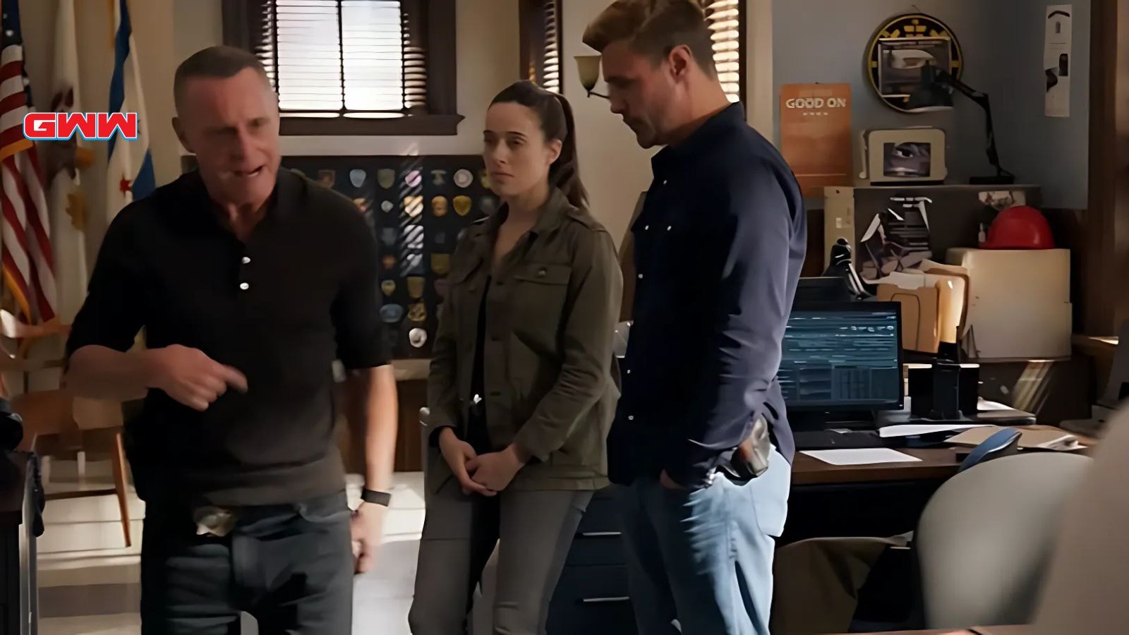 Voight, Burgess, and Ruzek in one frame