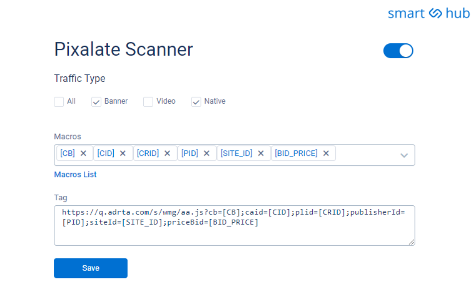 Pixalate settings