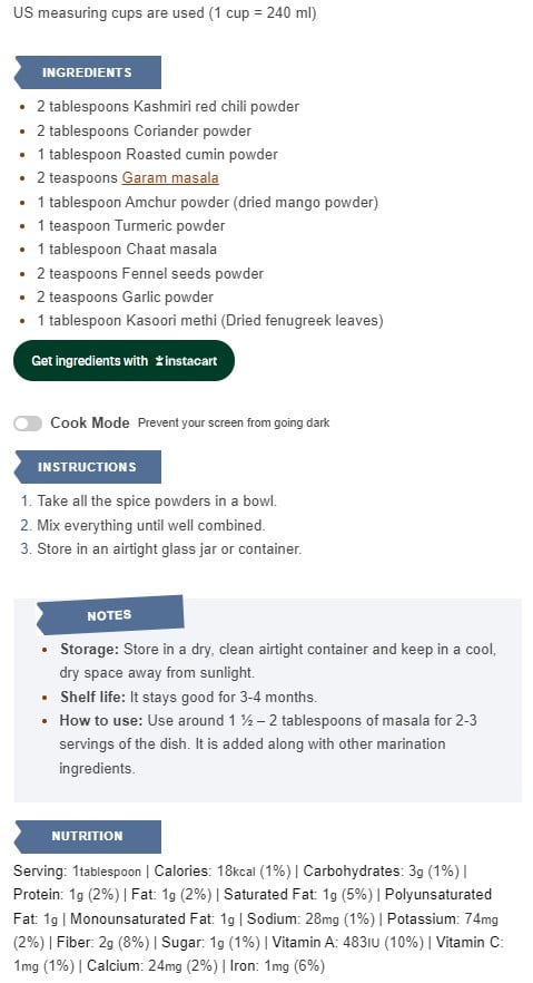 Full recipe example