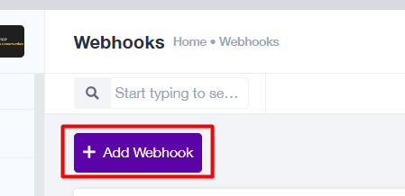 A screenshot of a webhook

Description automatically generated