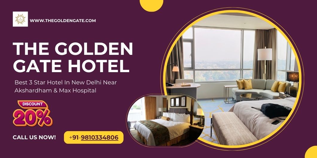 Best 3 star hotel in new delhi near akshardham & max hospital