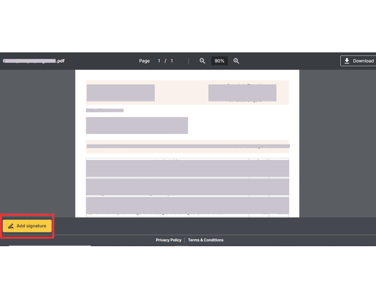 How to sign real estate contracts electronically: When the document for signing opens, click Add signature
