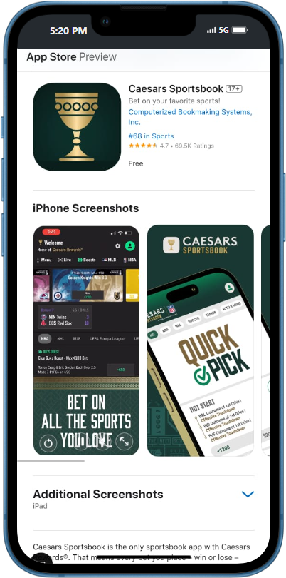 Caesars Sportsbook iOS