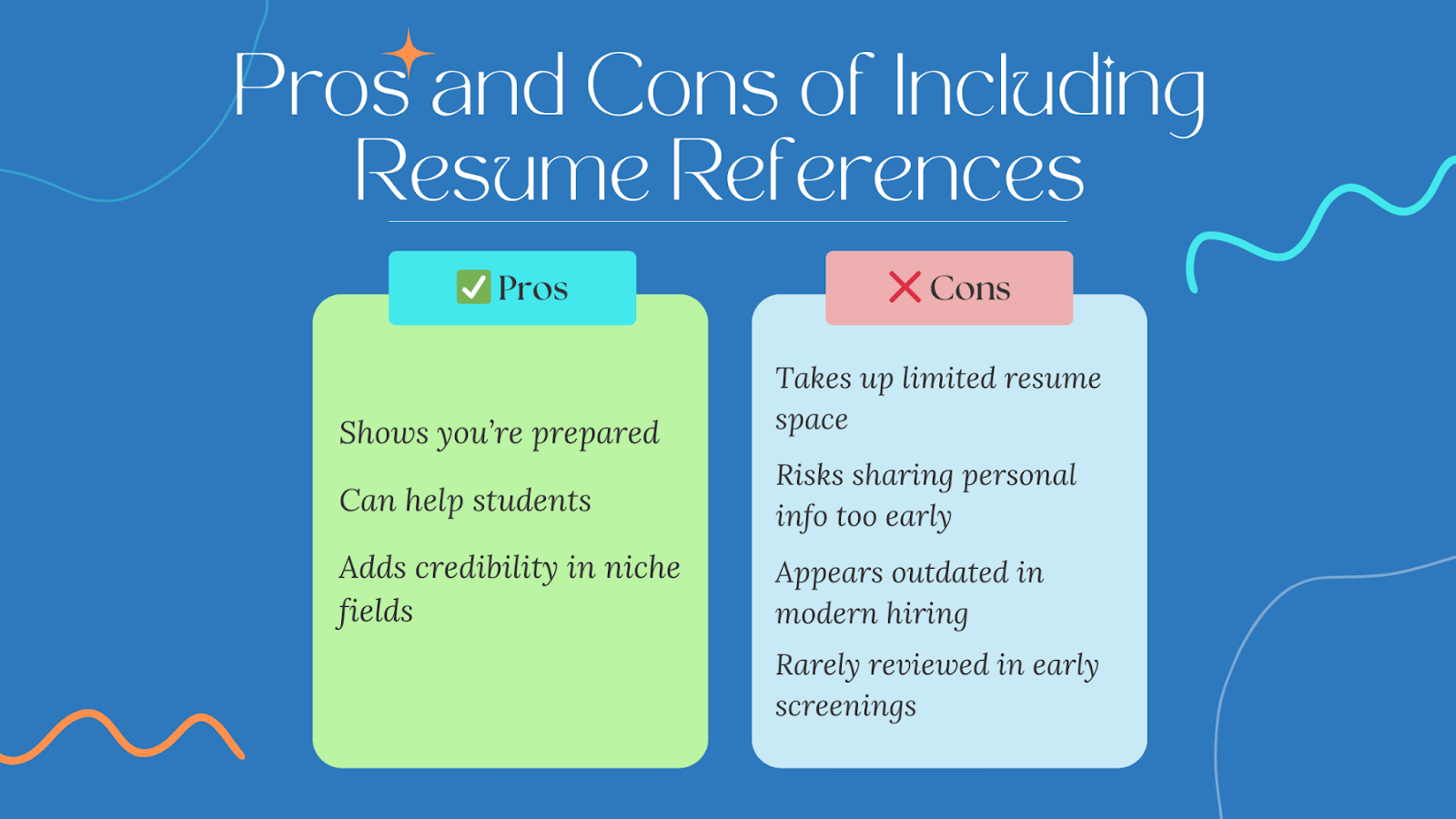 Pros and Cons of Including Resume References
