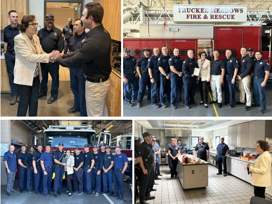 Rosen visits firefighters in Reno and Truckee Meadows to thank them for battling the Davis fire