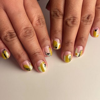 Abstract fall nail art