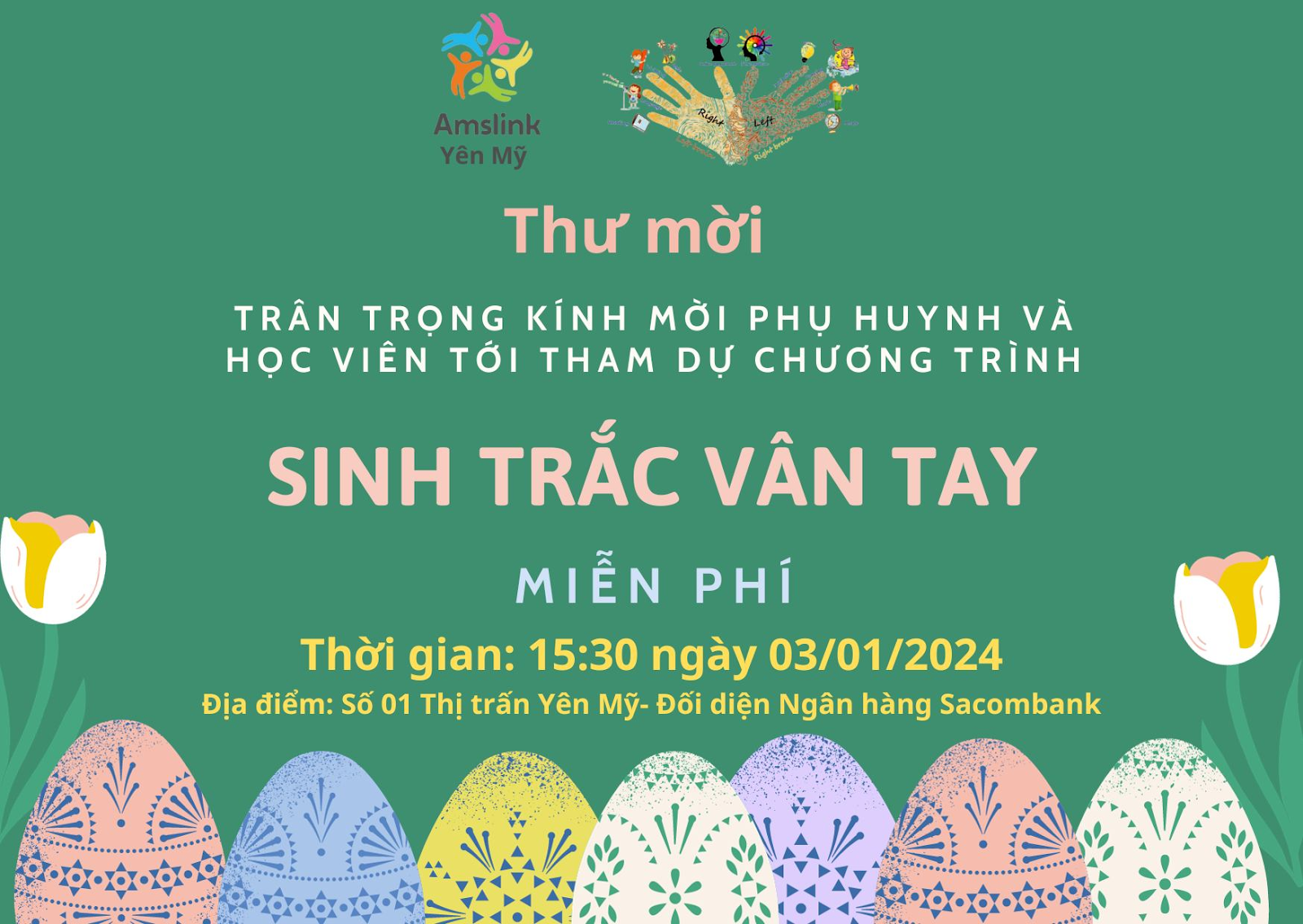 Ngày 03/01/2024, Amslink yên Mỹ tổ chức hoạt động “Sinh trắc vân tay” miễn phí dành cho phụ huynh và học sinh