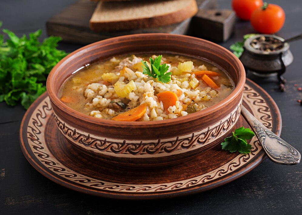 Barley Soup with vegetables 