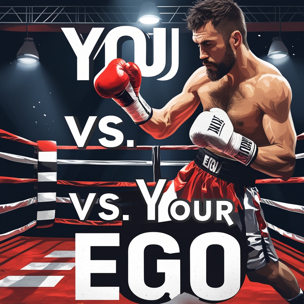 A boxing match poster with “You vs. Your Ego” in bold letters