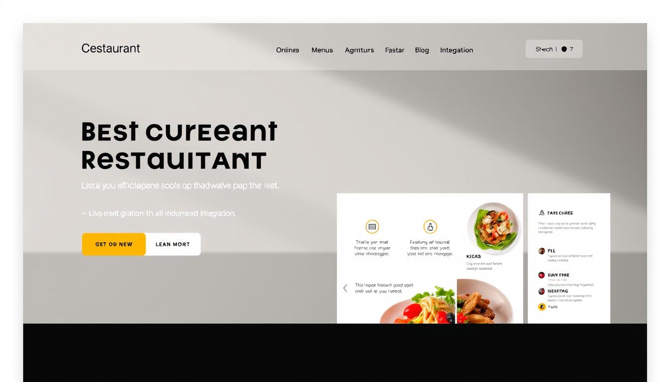 modern restaurant website features