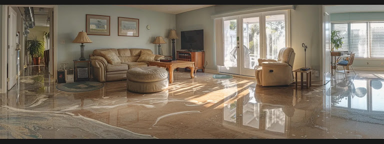 a flooded savannah ga condo with water damage to walls, floors, and foundational elements.