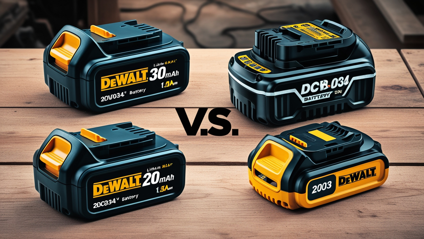 DCB034 Battery Versus DCB203