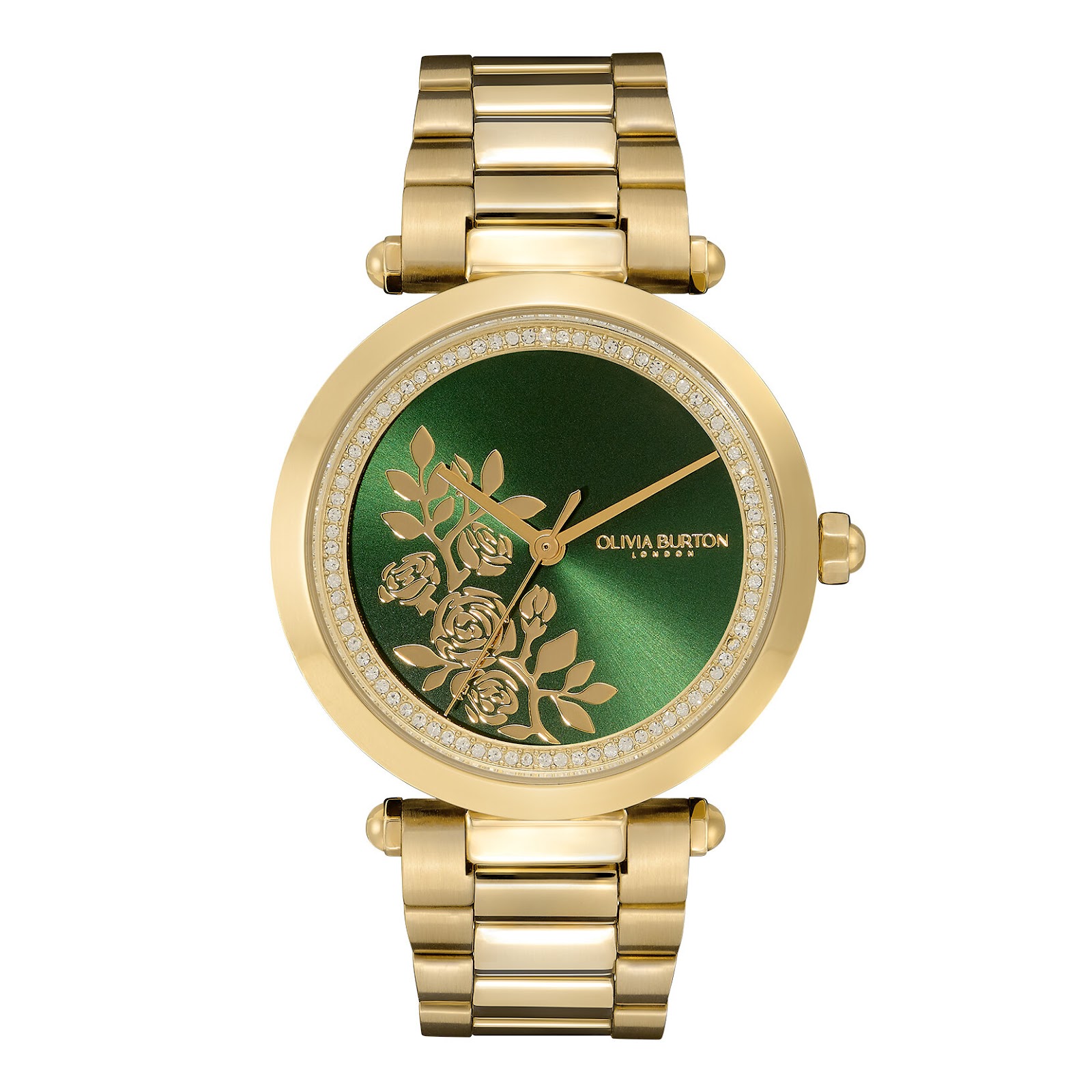 Olivia Burton Black Floral Dial Watch