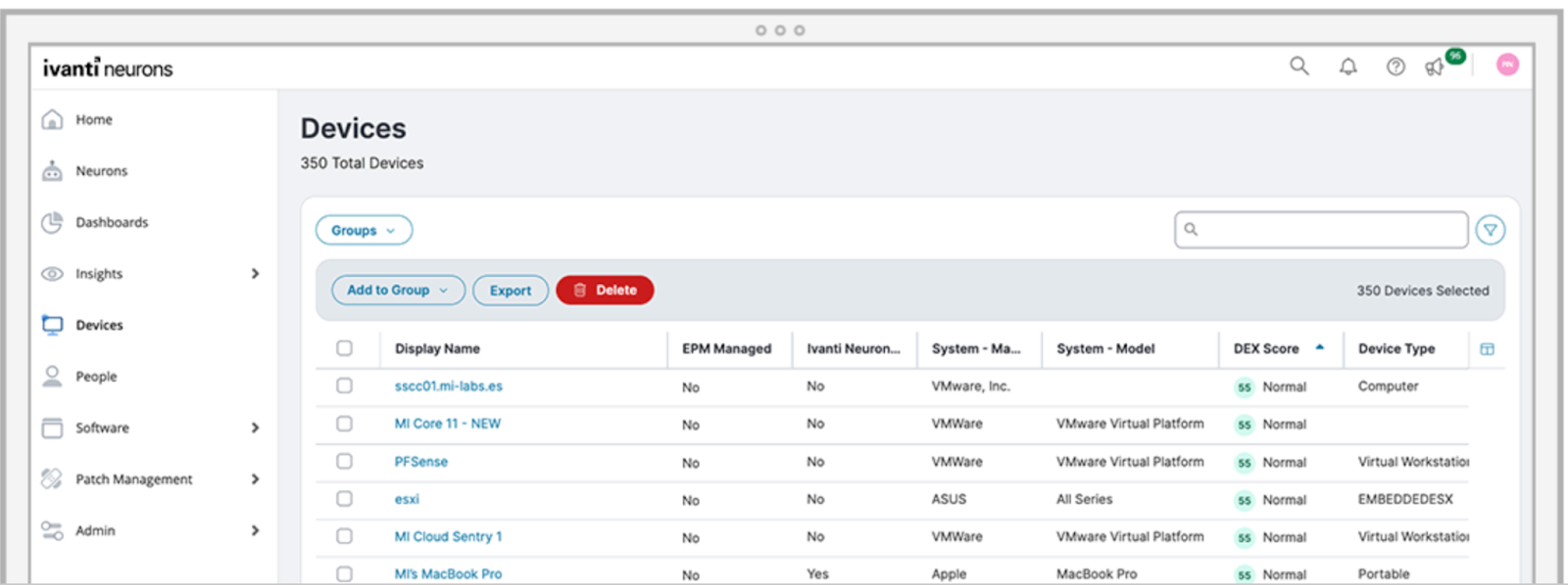 Ivanti’s end-point management feature