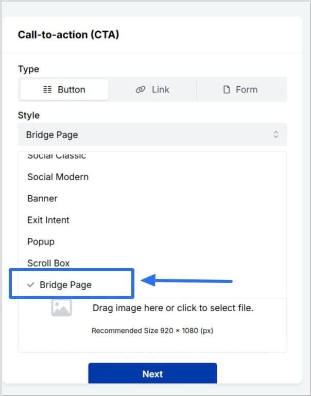 Select bridge page