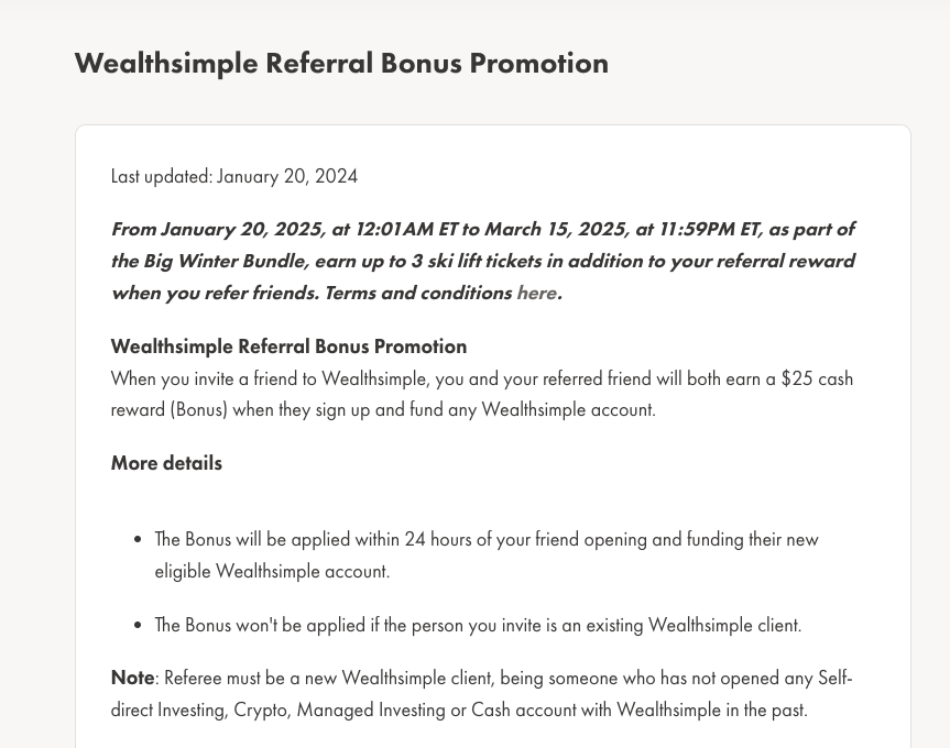 Wealthsimple referral page