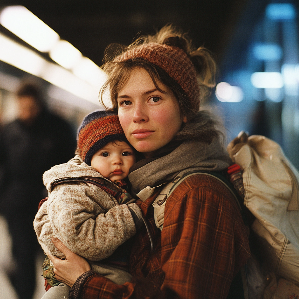 Lilly and Matthew standing at the train station | Source: Midjourney