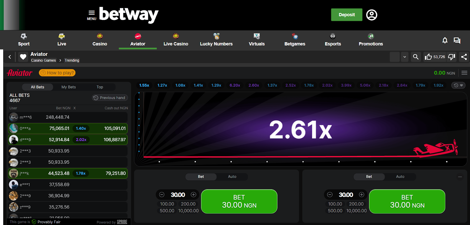 Betway Aviator Betting Sites