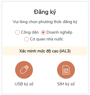 đăng ký chữ ký số dịch vụ công